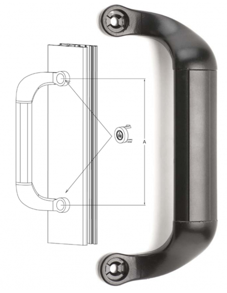 Ilustracion instalado en un Perfil Eurupeo - Tirador Roa