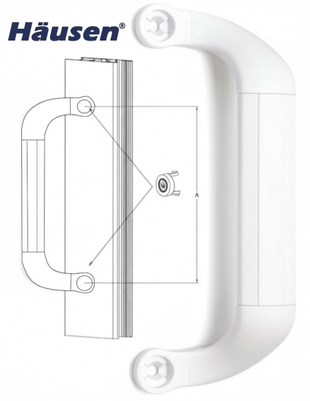 Ilustracion Instalado en Perfil Eupeo - Tirador Roda Blanco