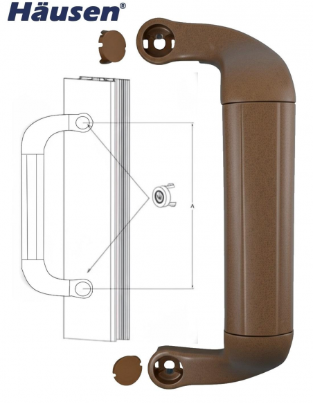 Ilustracion Instalado en Perfil Eupeo - Tirador Roda Marron 8019