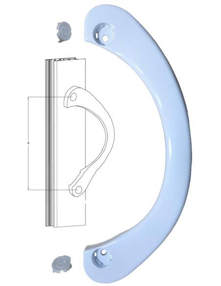 Vista del Tirador Lerma Blanco - Instalado en un Perfil Europeo