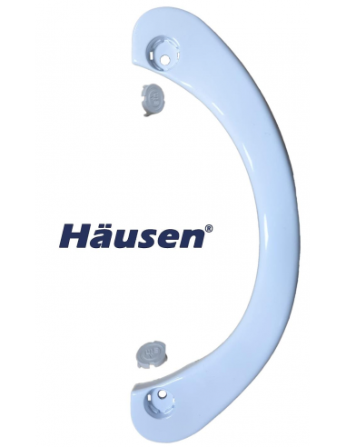 Vista Frontal del Tirador Lerma Blanco con embellecedores