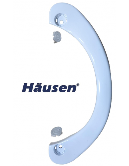 Vista Frontal del Tirador Lerma Blanco con embellecedores