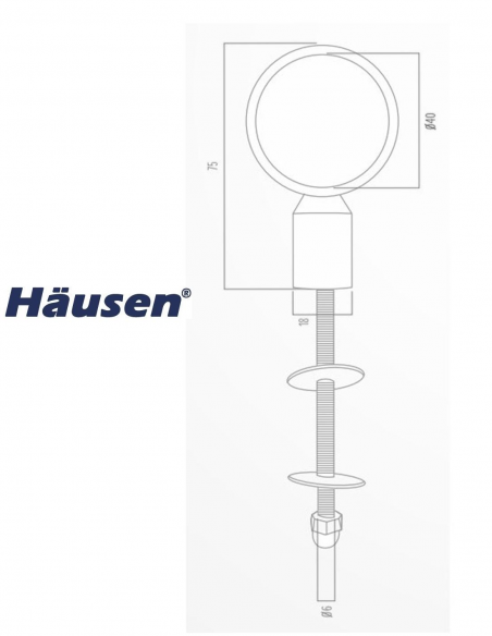 Esquema Tecnico - Soporte Simple Tirador Inox T40