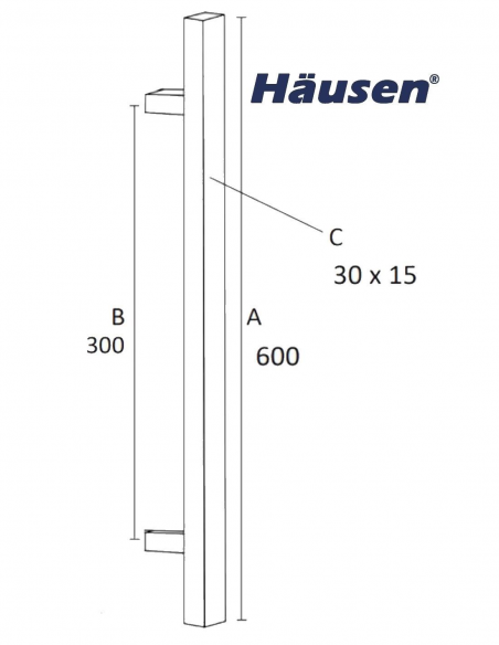 Esquema Tecnico - Tirador Individual Eyre 600x300 mm
