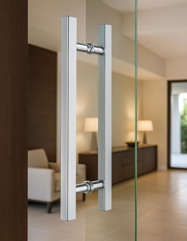 Vista Tirador Cenot doble 450x300 Inox - Instalado en una vivienda