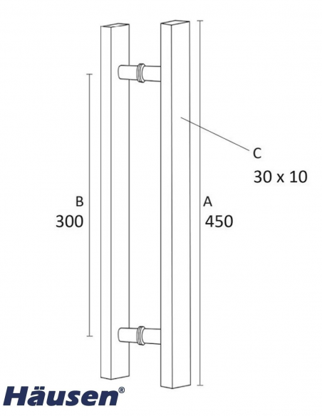 Esquema Tecnico - Juego Tirador Cenot 450x300 Inox