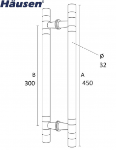 Vista del Juego Tirador Vostok 450X300mm Inox 2