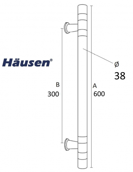 Esquema Tecnico - Tirador Individual Vostok 600x300mm,   38