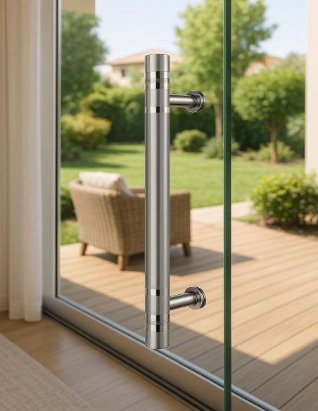 Vista del Tirador Individual Vostok 600x300mm - Inox Instalado residencia