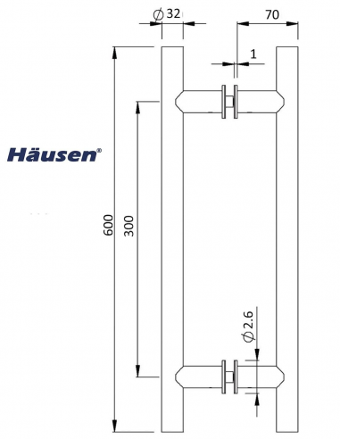 Esquema Tecnico - Juego de Tiradores Reindeer Inox