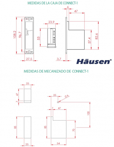 Esquema Tecnico - Pulsador capacitivo CONNECT-1