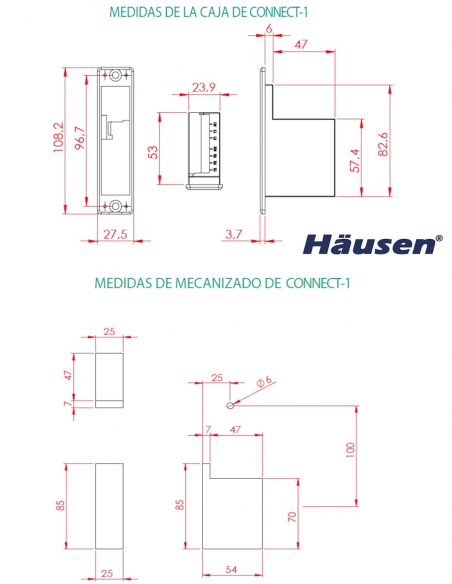 Esquema Tecnico - Pulsador capacitivo CONNECT-1 Esquema Tecnico - Pulsador capacitivo CONNECT-1