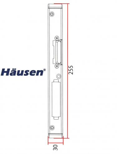 Esquema Tecnico - Cerradero Central DOMO PVC Derecho 13mm