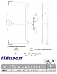 Cerradura Con Trasmisión y accionamiento con llave 1800/92/35 2
