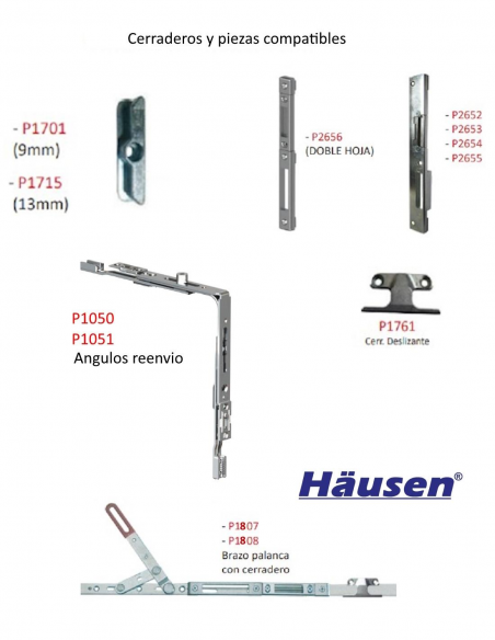 Piezas conmpatibles - Cerradura Con Trasmisión y accionamiento con llave 1800/92 Piezas conmpatibles - Cerradura Con Trasmisión y accionamiento con llave 1800/92