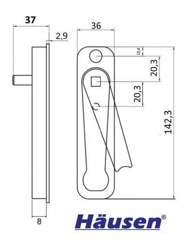 Esquema Tecnico - Manilla Oculta Plane