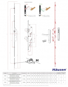 Cerradura Multipunto Hausen PVC 1800/92/25mm 2