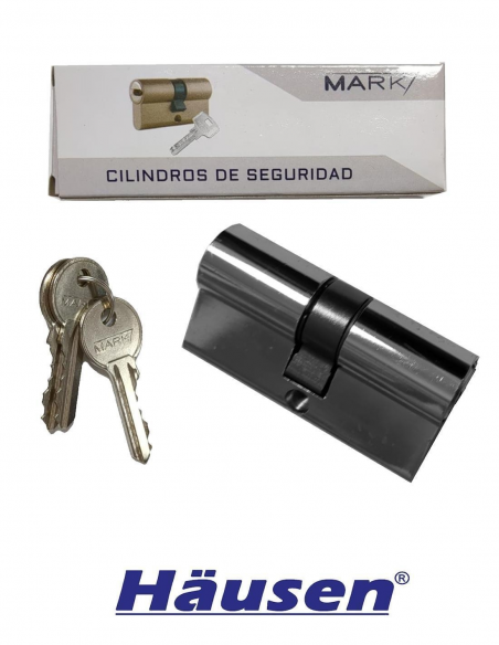 Cilindro Mark, Leva 15(larga), Niquelado 30x30 llave iguales.