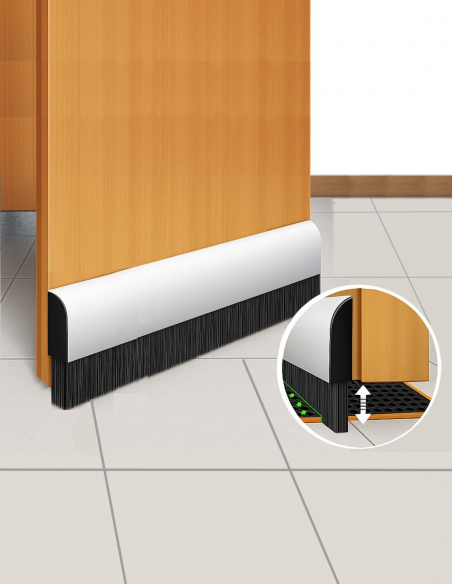 Ilustracion del Bajo Puerta con Cepillo Blanco Ilustracion del Bajo Puerta con Cepillo Blanco