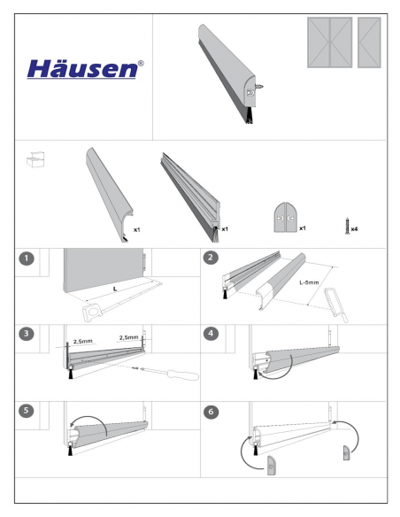 Instalacion - Bajo puerta con cepillo Negro Instalacion - Bajo puerta con cepillo Negro