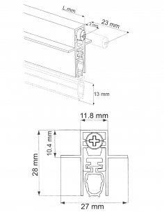 Bajopuertas Automatico PVC 11 8mm 1100mm 2
