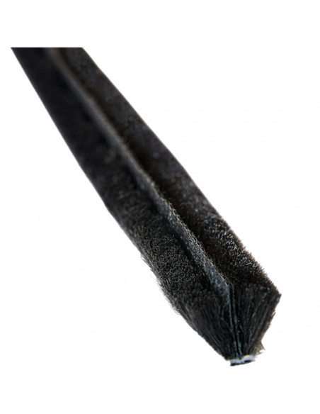 Burlete Felpudo Pro Silent Negro 69x450 +2MM 4P con lámina central