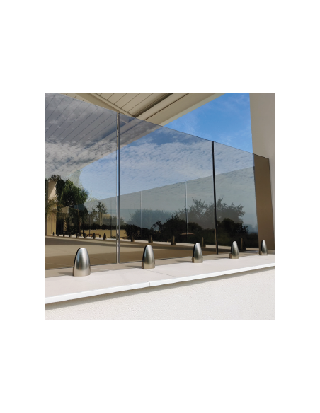 VDR PINZA VIDRIO OVALADA 16 - 20 mm. SIN PERF. ANTRACITA TEXTURADO
