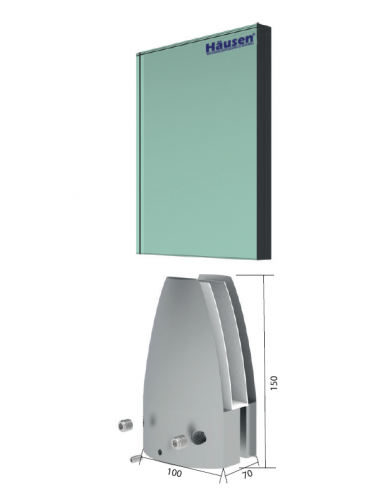 VDR PINZA VIDRIO OVALADA 16 - 20 mm. SIN PERF. PLATA BRILLANTE