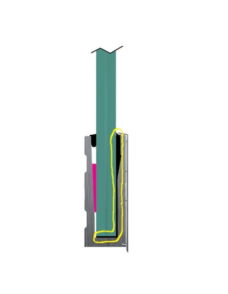 VDR ASIENTO DEL VIDRIO PARA PERFIL BASE HBV-IV PLATA
