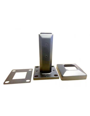 copy of copy of VDR PINZA VIDRIO RECTANGULAR GR. 12 mm. SIN PERF. NEGRO MATE INOX