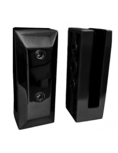 Pinza Vidrio Rectangular PQ 12 mm Sin Perforación | Negro Mate / Inox | Hausen