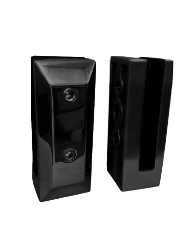 VDR PINZA VIDRIO RECTANGULAR PQ. 12 mm. SIN PERF. NEGRO MATE INOX