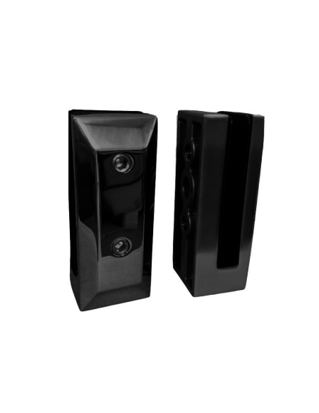 Pinza Vidrio Rectangular PQ 12 mm Sin Perforación | Negro Mate / Inox | Hausen
