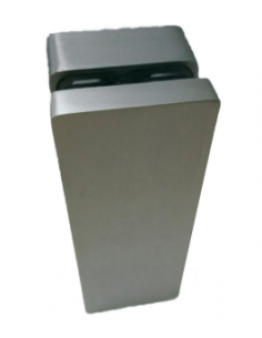 Pinza Vidrio Rectangular 10–16 mm Sin Perforación | Plata Brillante | Hausen