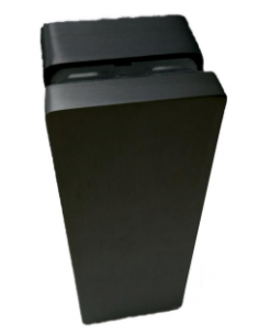 Pinza Vidrio Rectangular 10–16 mm Sin Perforación | Negro MN617 Texturado | Hausen