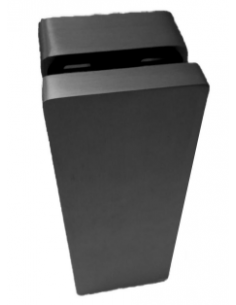 Pinza Vidrio Rectangular 10–16 mm Sin Perforación | Antracita Texturado | Hausen