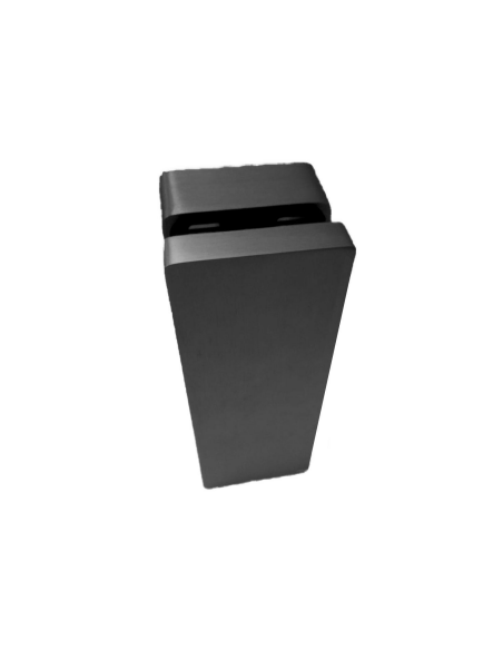 Pinza Vidrio Rectangular 10–16 mm Sin Perforación | Antracita Texturado | Hausen