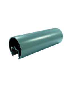 VDR PERFIL PASAMANOS REDONDO CANAL ESTRIADO 6 m. x 50 Ø PLATA BRILLANTE