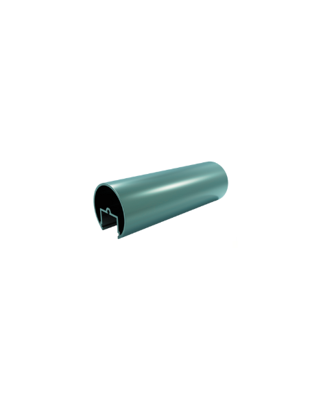 VDR PERFIL PASAMANOS REDONDO CANAL ESTRIADO 6 m. x 50 Ø PLATA BRILLANTE