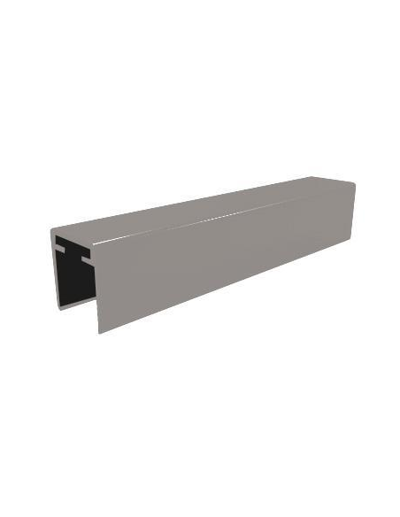 Perfil Pasamanos Rectangular 30x28 Canal Estriado 6 m | Plata Brillante | Hausen