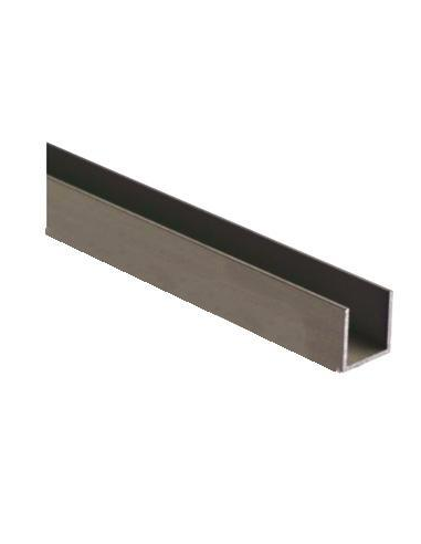 VDR Perfil Pasamanos Cuadrado U 35x17 Plata Brillante