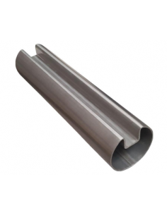 VDR Perfil Pasamanos Redondo Ø50 Canal 12 mm 6 m Plata Brillante