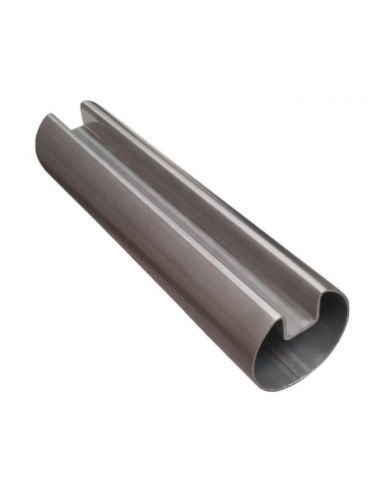 VDR Perfil Pasamanos Redondo Ø50 Canal 12 mm 6 m Plata Brillante