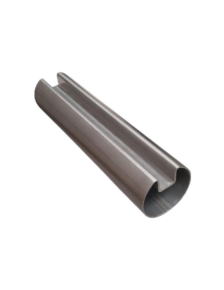 VDR Perfil Pasamanos Redondo Ø50 Canal 12 mm 6 m Plata Brillante