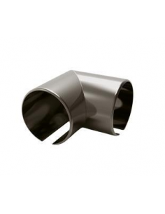 VDR Unión Codo 90grados Pasamanos Redondo Canal 12 mm x 50 Ø Plata Brillante