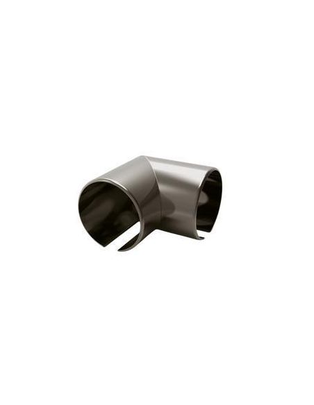 VDR Unión Codo 90grados Pasamanos Redondo Canal 12 mm x 50 Ø Plata Brillante