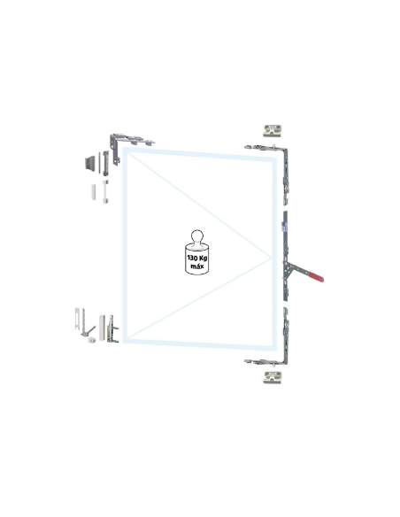 KIT OB PVC 2ª Hoja 13 mm Cota Variable Seguridad 9016 – Hoja Pasiva