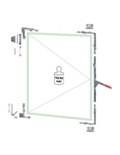 KIT OB C‑16 · 2 Hoja · 13MM · Doble Ángulo Seguridad · Bisagra Atornillada · Izquierda · 9016