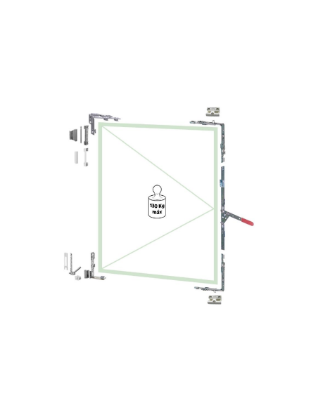 copy of KIT OB C‑16 · 2 Hoja · 13MM · Doble Ángulo Seguridad · Bisagra Atornillada · Izquierda · 9016