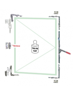 Kit OB C16 DH CV Seguridad Doble Angulo Bisagra Canal 13MM
